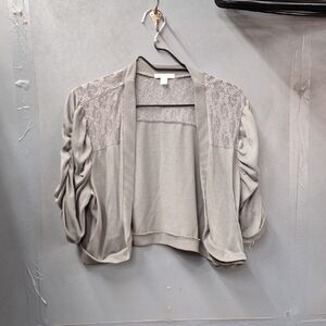 Chic Gray Lace Cardigan